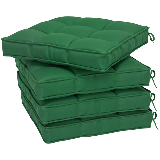 42 x 42cm Replacement Garden Seat Cushion Pad with Ties, Green