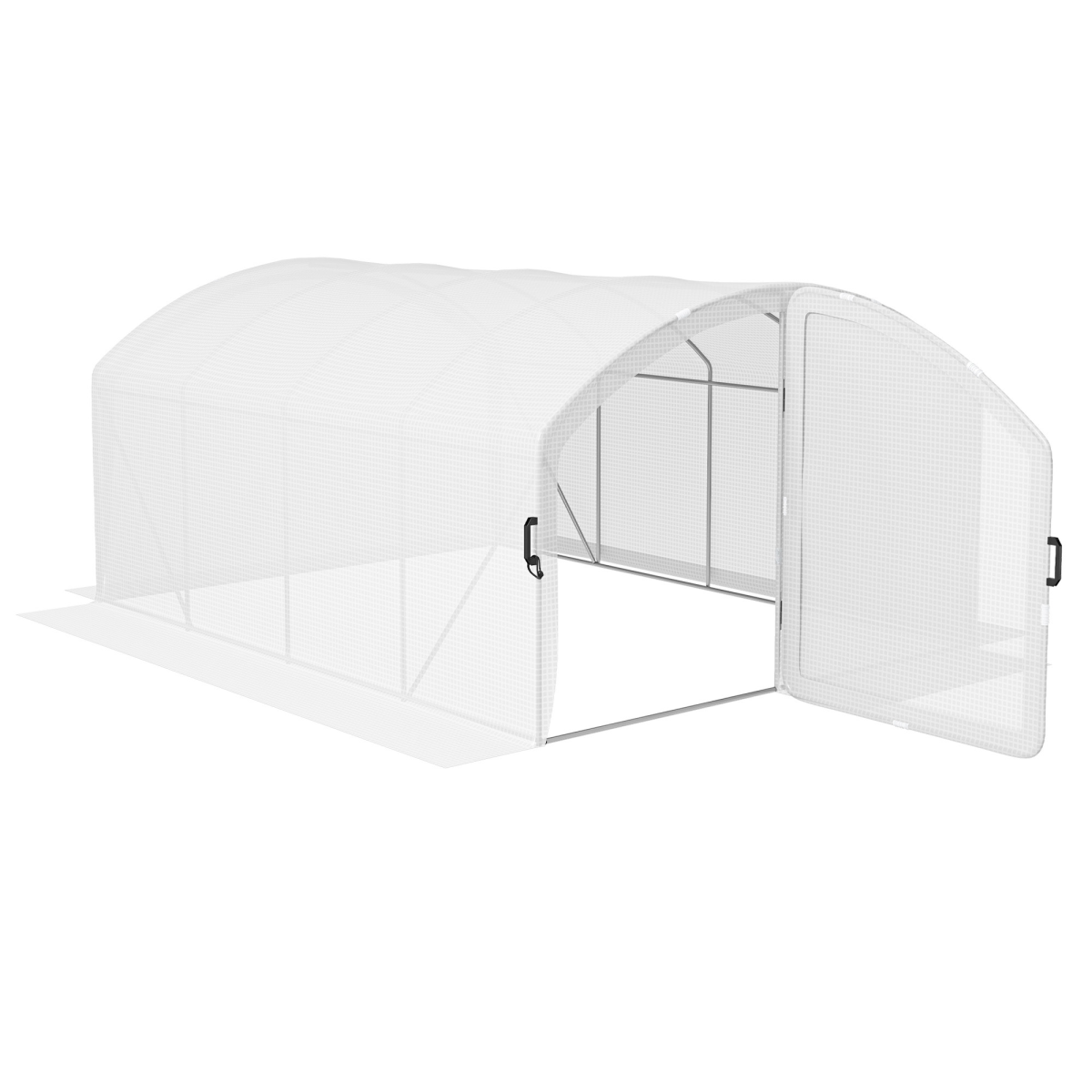 4 x 3 x 2m Polytunnel Greenhouse with Door, UV-resistant PE Cover
