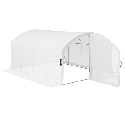 4 x 3 x 2m Polytunnel Greenhouse with Door, UV-resistant PE Cover