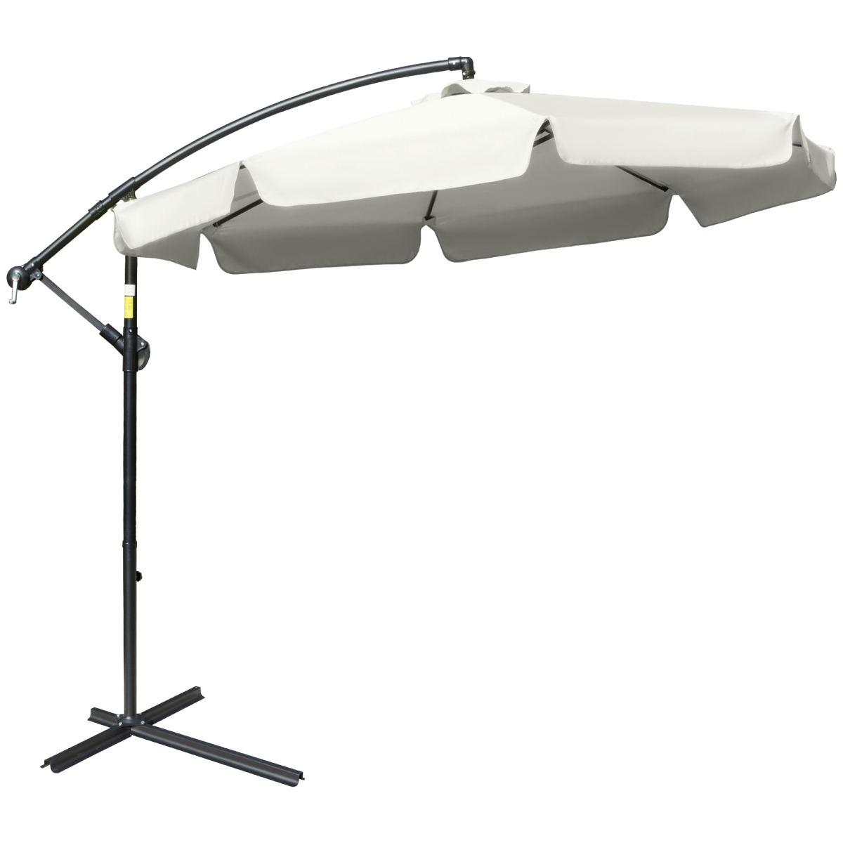 2.7m Garden Banana Parasol Cantilever Crank Cream White