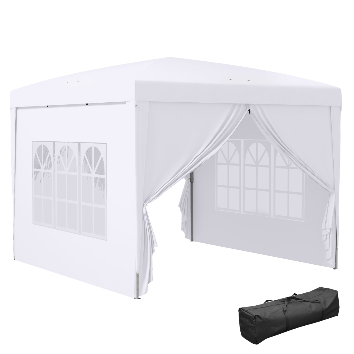 Pop Up Gazebo Party Tent Canopy Marquee with Storage Bag White 3mx3m