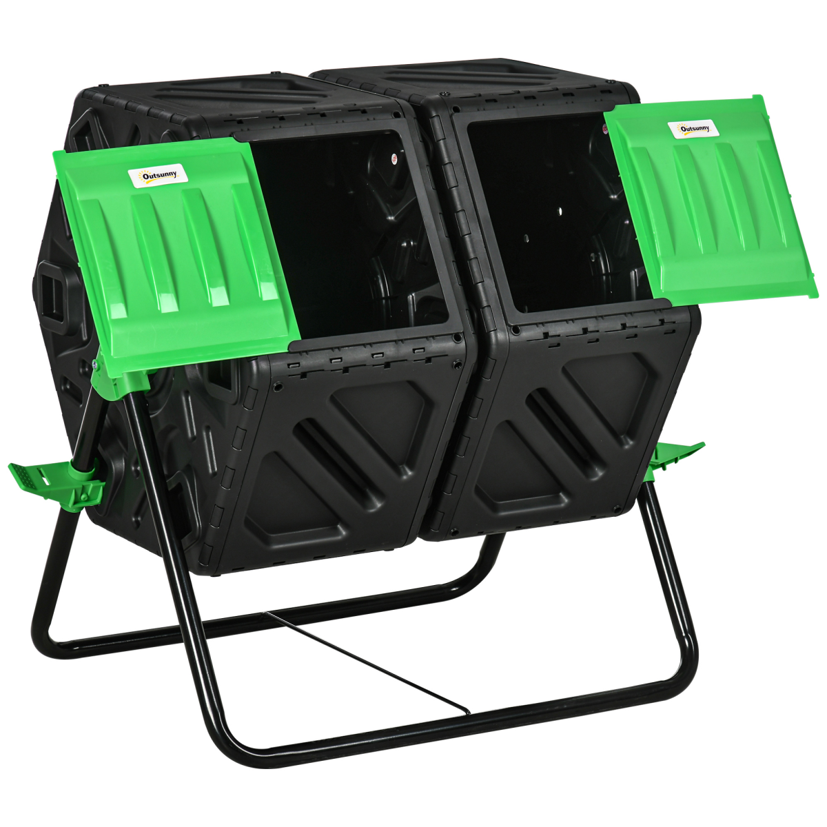 130L Compost Bin Dual Chamber Rotating Composter w/ Ventilation Holes