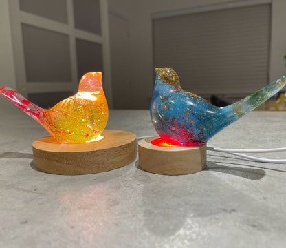 Handmade Resin Bird LED Night Light