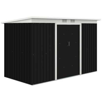 9 x 4ft Metal Garden Storage Shed Grey