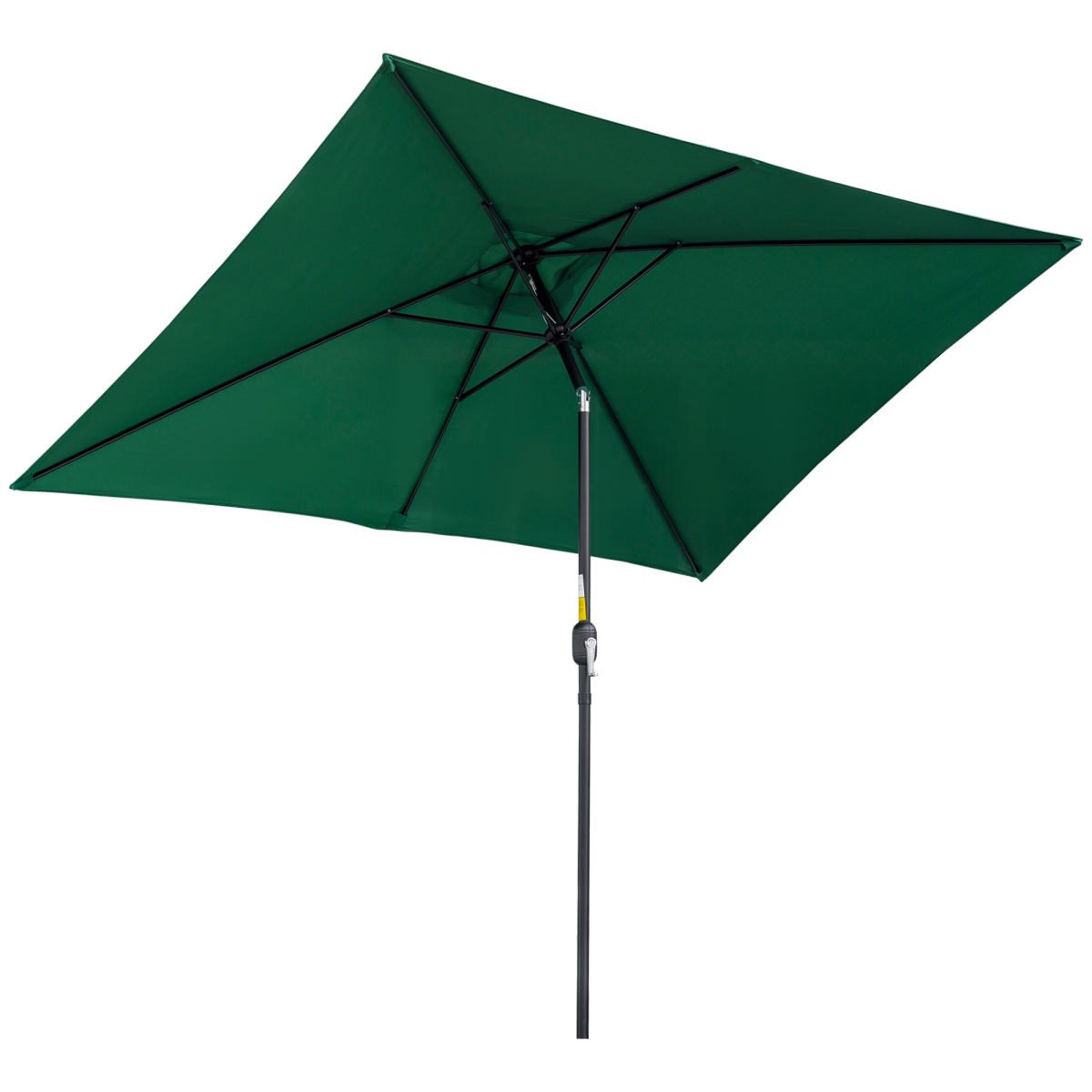 3x2m Patio Parasol Canopy Tilt Crank 6 Ribs Sun Shade Garden Green