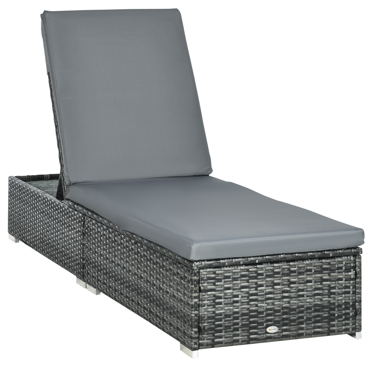 Patio Rattan Chaise Lounge Garden Pool Wicker Sun Lounger Adjustable