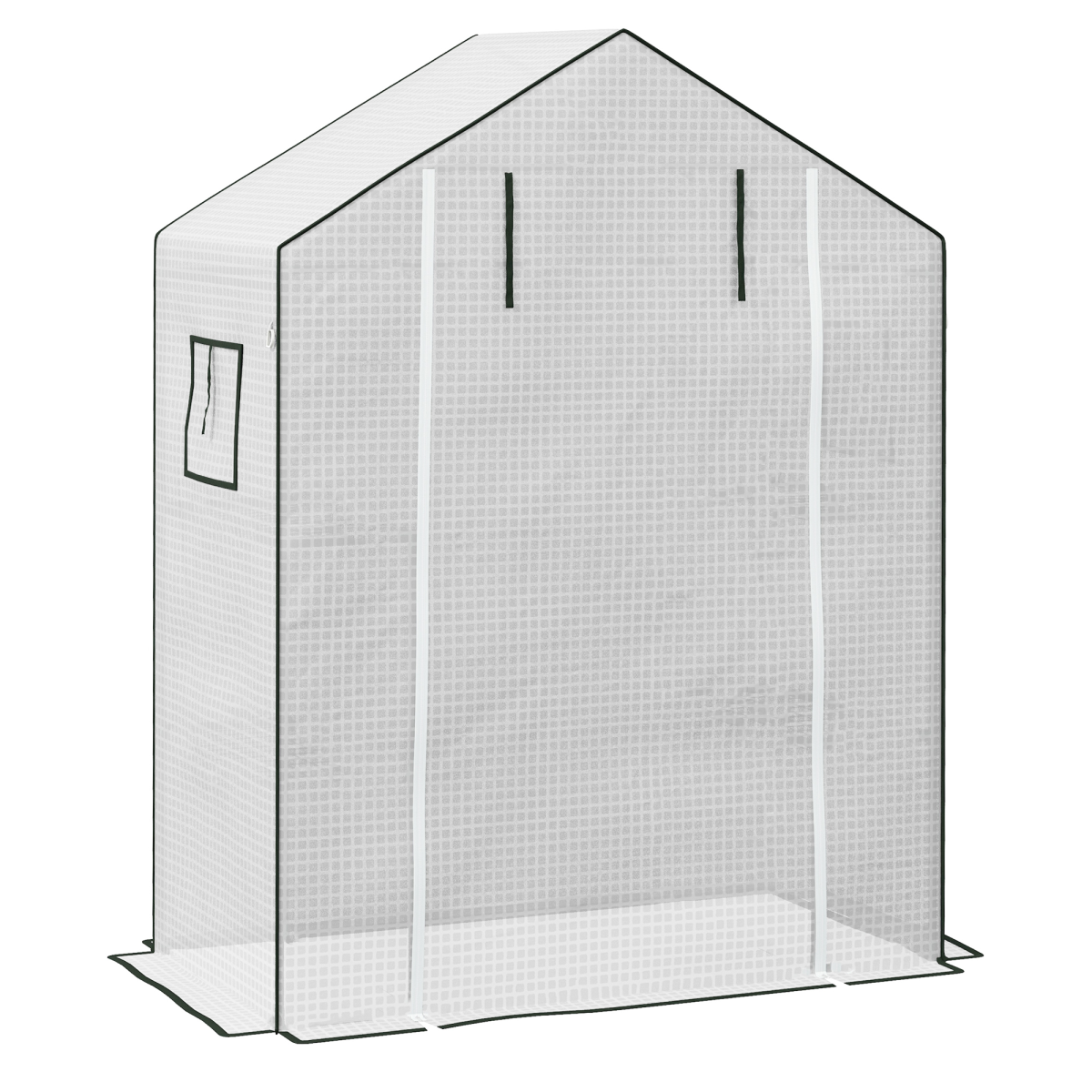 PE Greenhouse Cover Replacement with Door and Mesh Windows, White