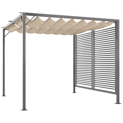 Metal Pergola Patio Sun Shelter Grape Tent Retractable Canopy UV Cut