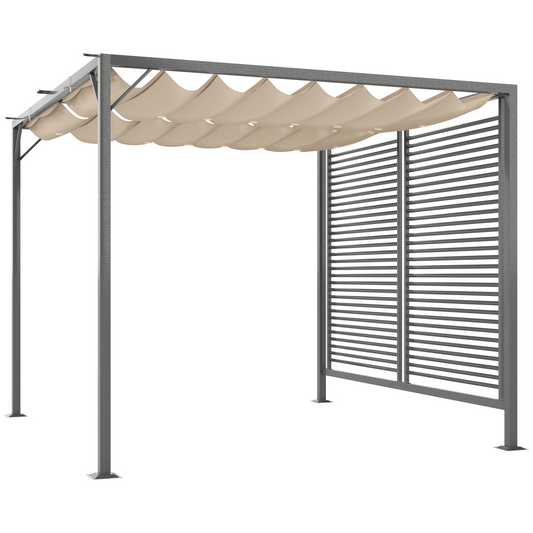 Metal Pergola Patio Sun Shelter Grape Tent Retractable Canopy UV Cut