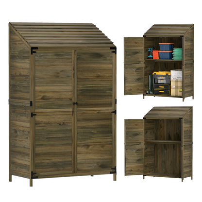 3.5 x 2ft Wooden Garden Storage Shed Green