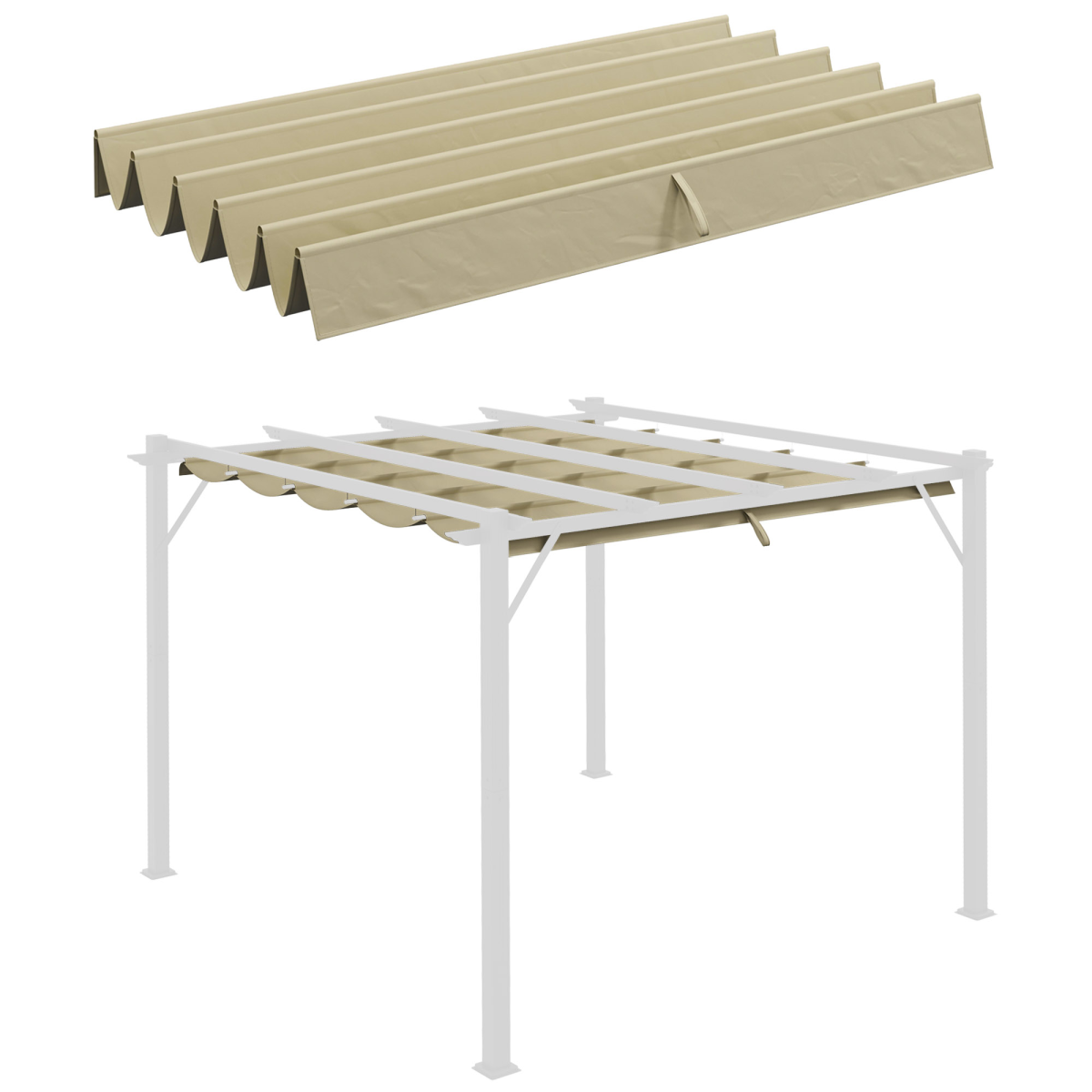 Pergola Shade Cover Replacement Canopy for 3 x 3(m) Pergola, Beige