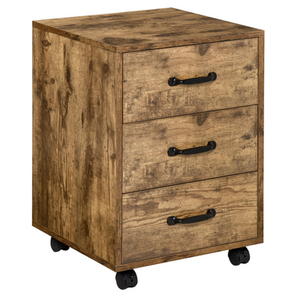 Rolling File Cabinet with 3 Drawers, Under Desk Mobile Filing Organizer