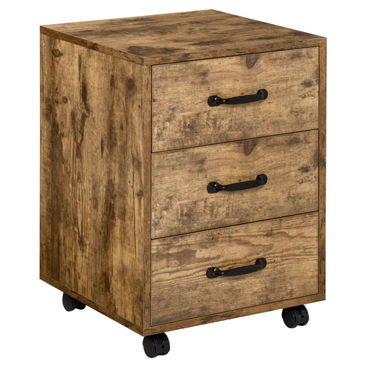 Rolling File Cabinet with 3 Drawers, Under Desk Mobile Filing Organizer