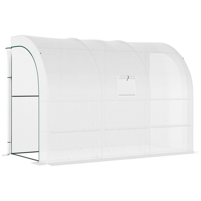 Lean To Walk In Greenhouse White 10 x 5ft
