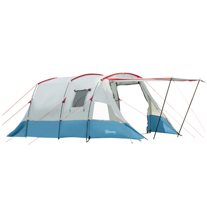 Two-Room Tunnel Tent  Blue 6–8 Person