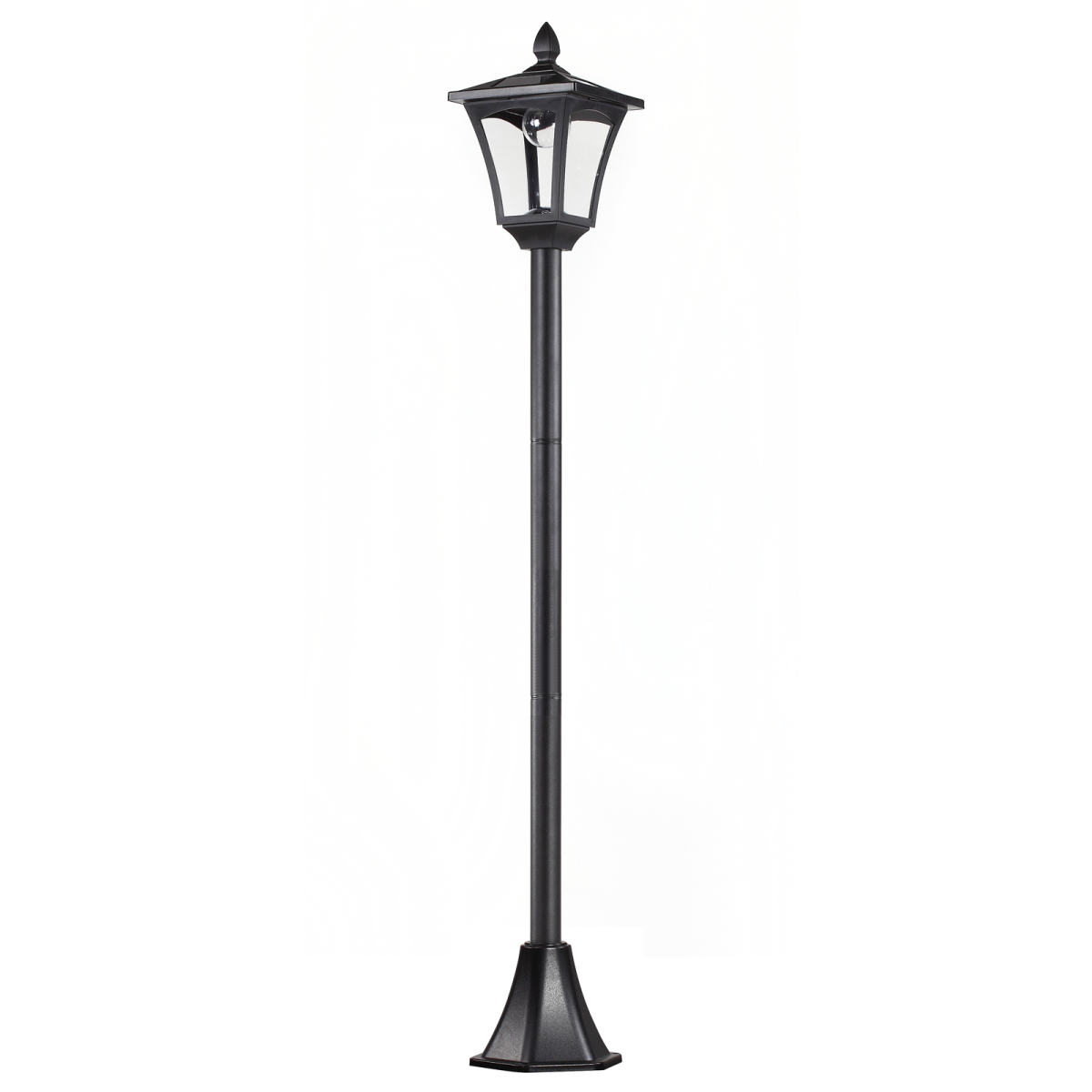 Solar Powered Lamp Post, IP44, 18Lx18Wx160H cm-Black