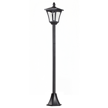 Solar Powered Lamp Post, IP44, 18Lx18Wx160H cm-Black