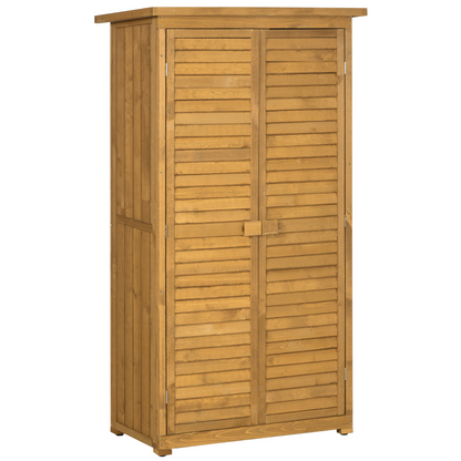 3 x 1.5ft Wooden Garden Storage Shed Tool Cabinet with 3 Tier Shelves
