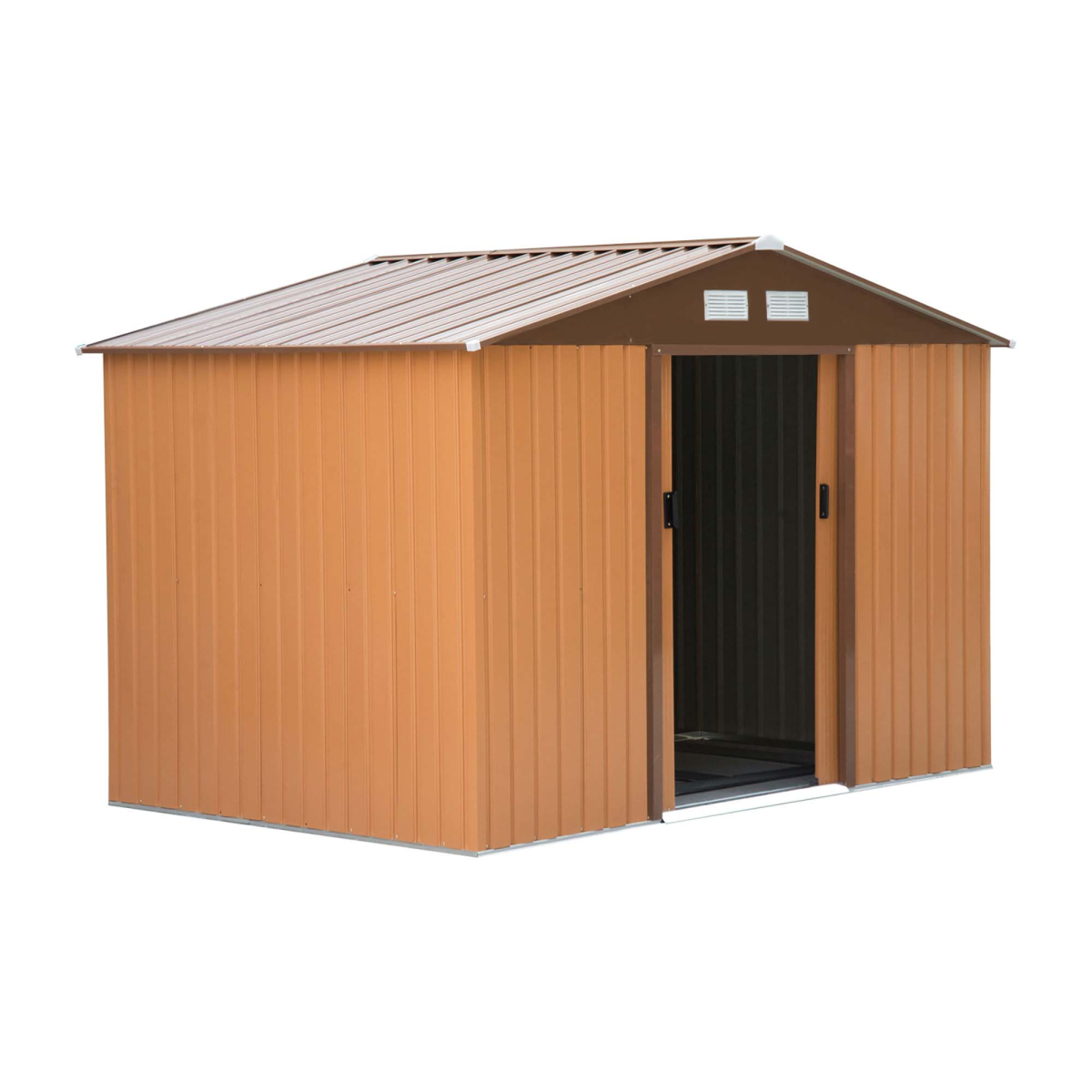 9 x 6 ft Khaki Metal Garden Storage Shed