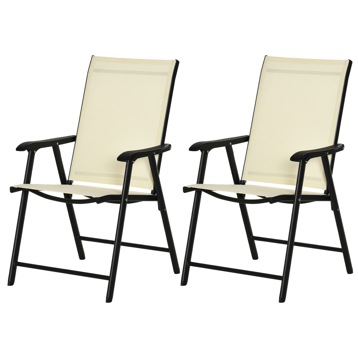 Foldable Metal Garden Chairs Dining Seat Yard Furniture