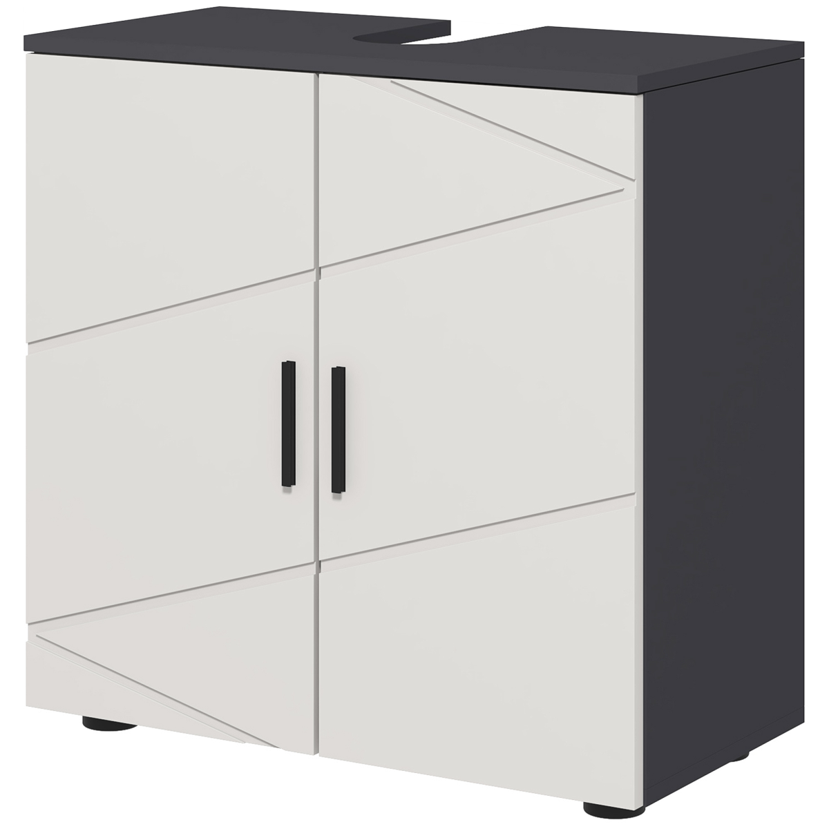 Bathroom Vanity Unit, Under Sink Cabinet with Shelf, Light Grey