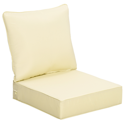 Outdoor Seat and Back Cushion Set, Deep Seating Chair Cushion, Beige