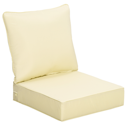 Outdoor Seat and Back Cushion Set, Deep Seating Chair Cushion, Beige