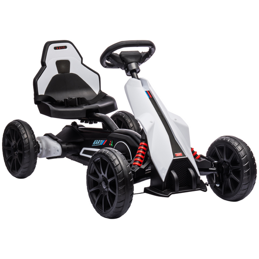 12V Electric Go Kart w/ Forward Reversing 2 Speeds for 3-8 Yrs White