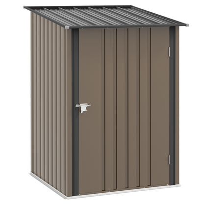 3.5 x 3.5ft Metal Garden Storage Shed Brown