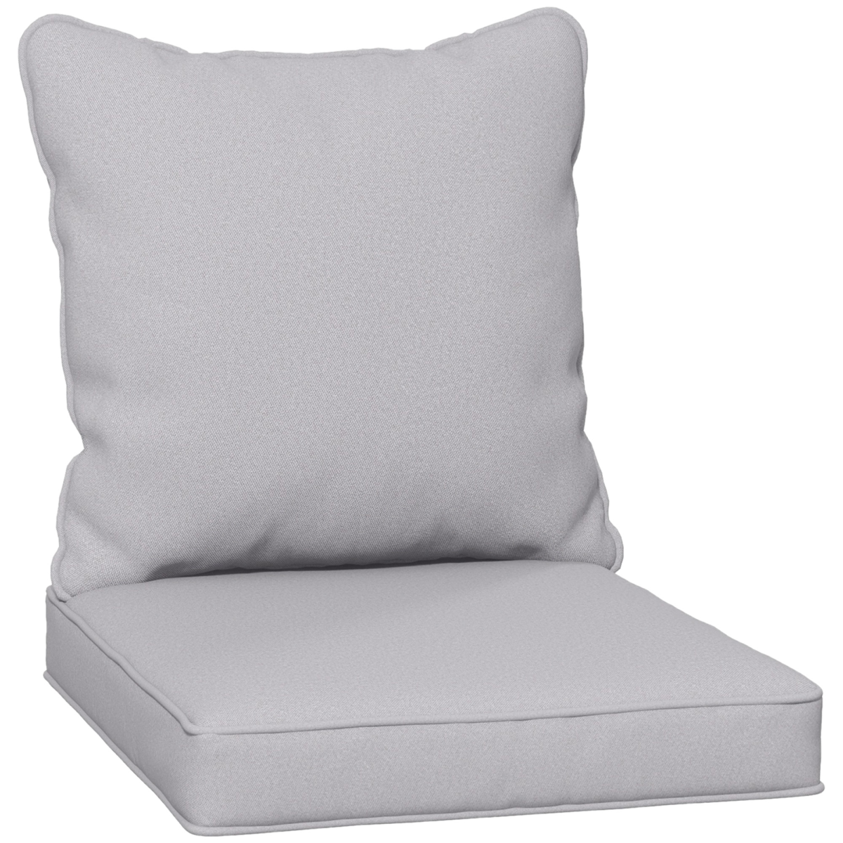 One-piece Outdoor Back and Seat Cushion for Garden, Light Grey