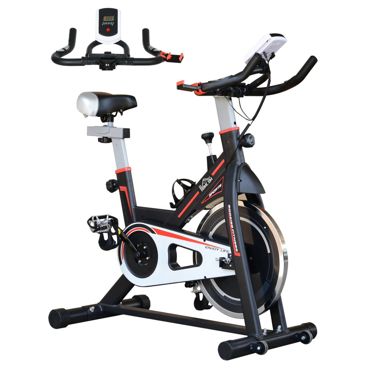 Flywheel Exercise Racing Bicycle Cardio Adjustable Resistance LCD 8kg