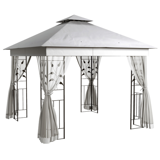 3 x 3(m)  Garden Gazebo Marquee Tent Canopy Shelter Pavilion Grey