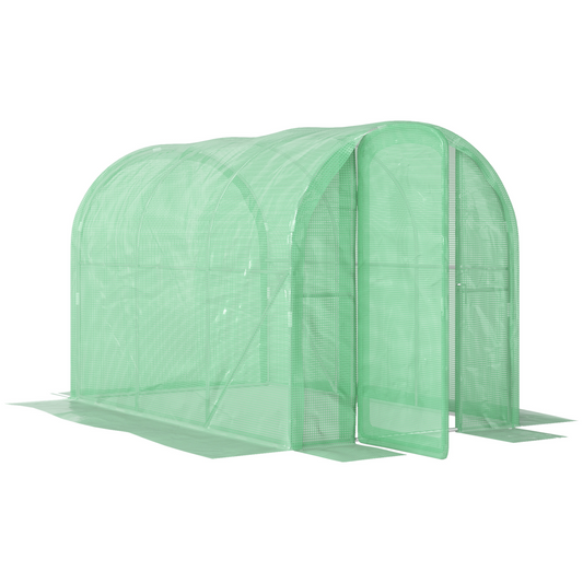 Polytunnel Greenhouse with Door, Galvanised Steel Frame 3 x 2 x 2m