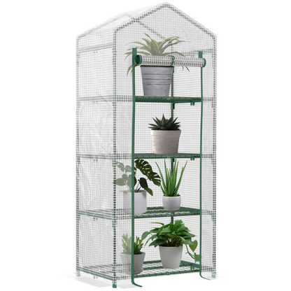Mini Greenhouse, Portable with Steel Frame, PE Cover, 160x69x50cm