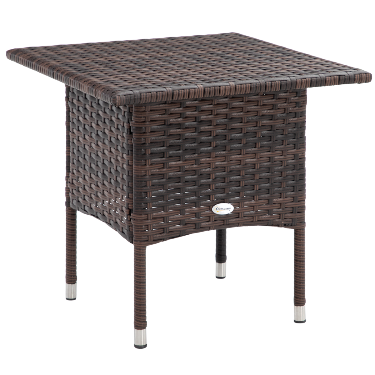 PE Rattan Outdoor Coffee Table, Easy Match Rattan Side Table, Brown