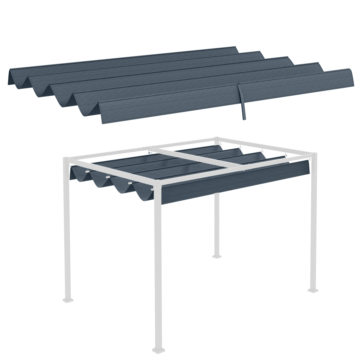 Pergola Sun Shade Cover Roof Replacement for 3 x 2.15m Pergola, Grey