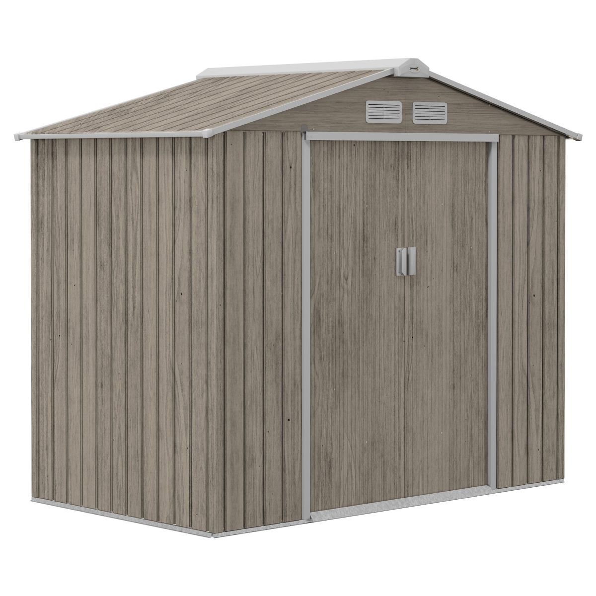Garden Shed Storage Unit with Locking Door Floor Foundation Vent Brown