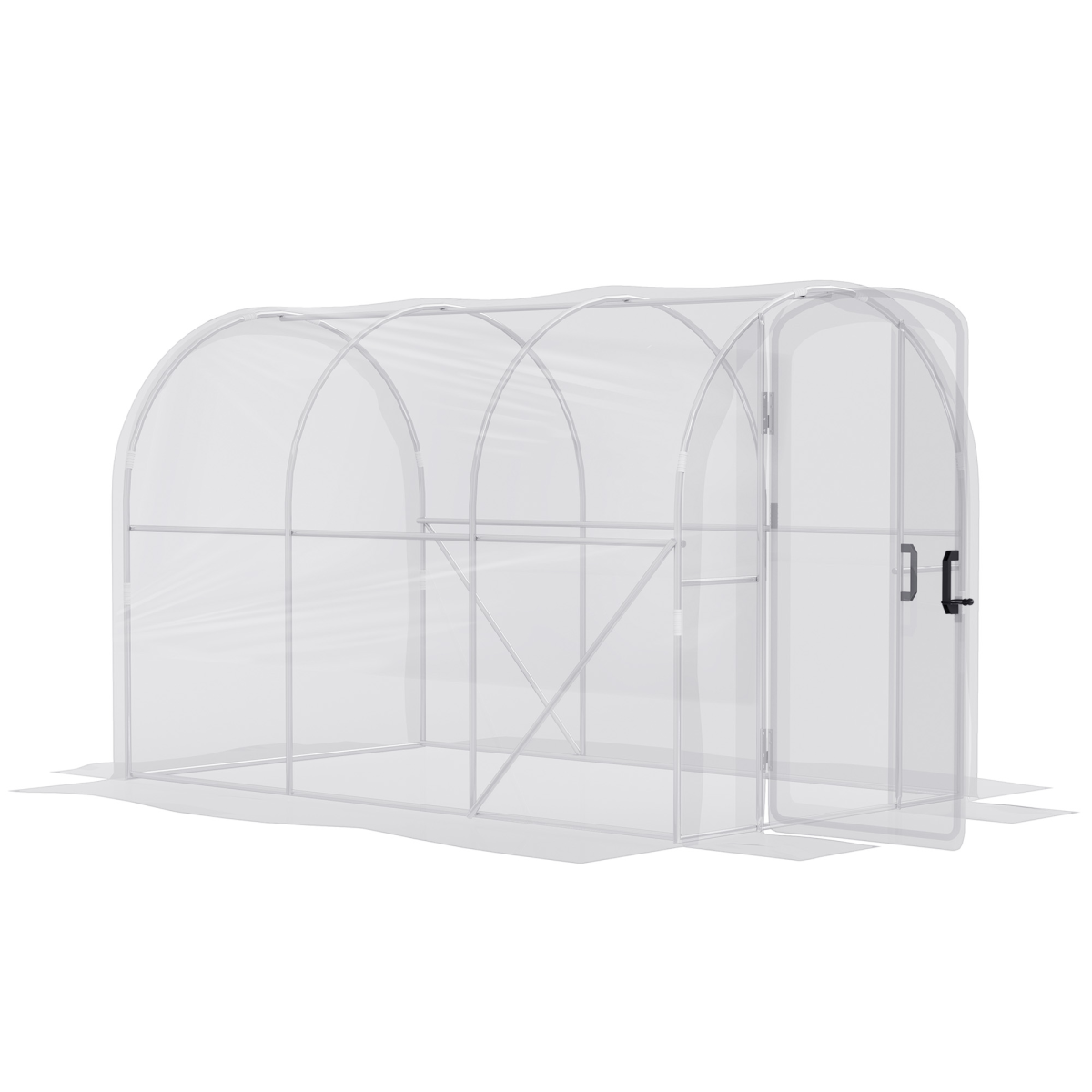 3 x 2 x 2m Polytunnel Greenhouse with Door, Galvanised Steel Frame