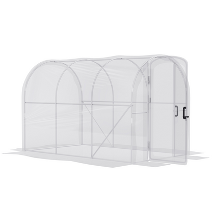 3 x 2 x 2m Polytunnel Greenhouse with Door, Galvanised Steel Frame