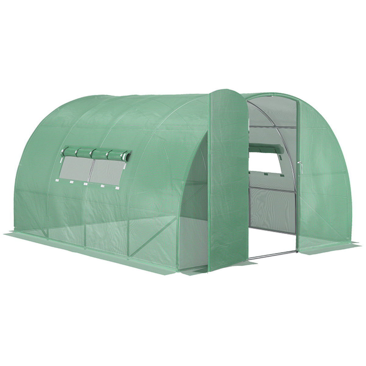 Walk-in Garden Polytunnel Greenhouse Galvanised Steel W/ Door