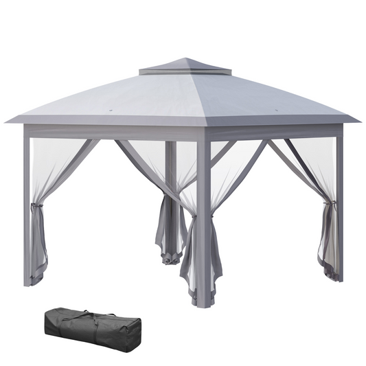 Pop Up Gazebo Height Canopy Tent w/ Carrying Bag, Grey