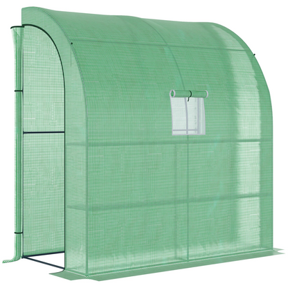 6.5 x 3.5ft Lean To Walk In Greenhouse Green