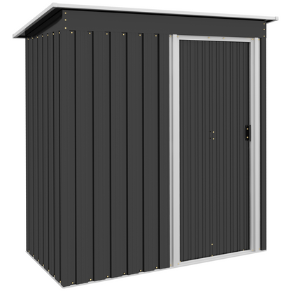 5 x 3ft Metal Garden Storage Shed Black
