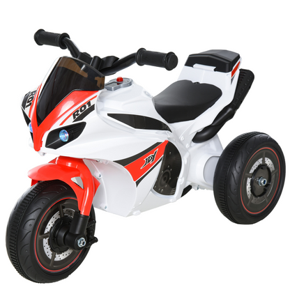 Kids Ride-On Police Bike 3-Wheel Vehicle w/ Music Lights 18-36 Mths HOMCOM