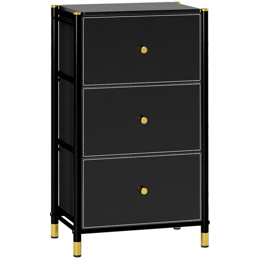 Chest of Drawers with 3 Drawers for Bedroom, Living Room, Black