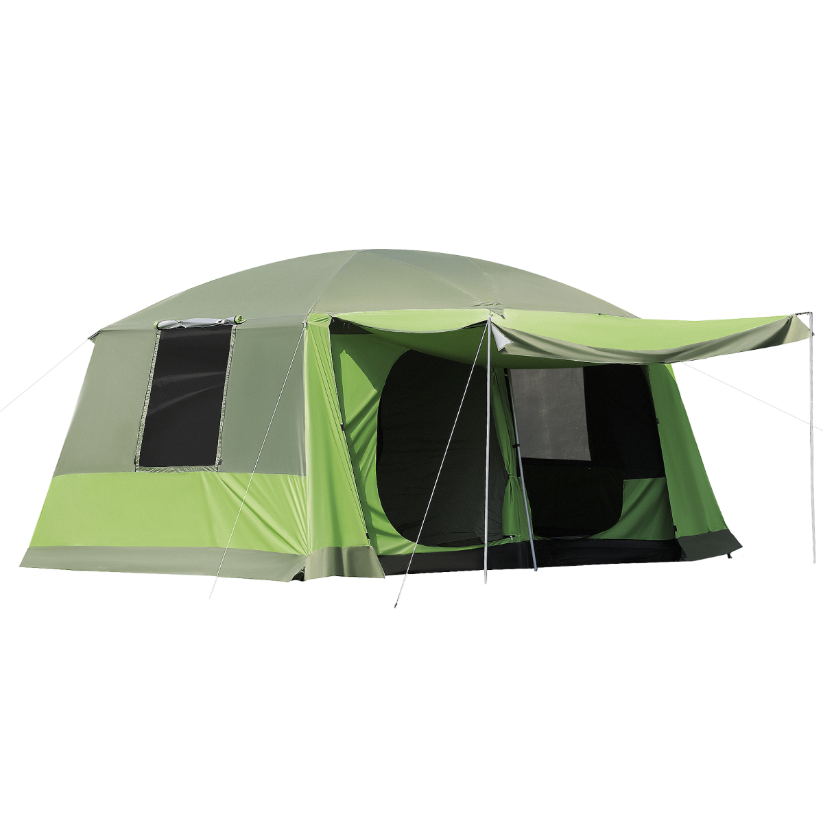 Two Room Dome Tent Camping Shelter w/ Porch and Portable Carry Bag