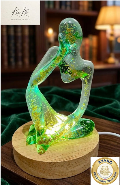 Handmade Abstract Resin Girl LED Table Lamp