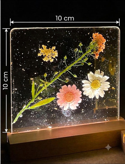Handmade Floral Resin LED Night Light